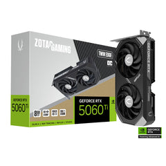 TARJETA DE VIDEO ZOTAC (ZT-B50610H-10M) RTX 5060TI TWIN EDGE OC 8GB GDDR7,2602 MHZ,PCIE 5,HDMI,3*DP,2*FAN-1