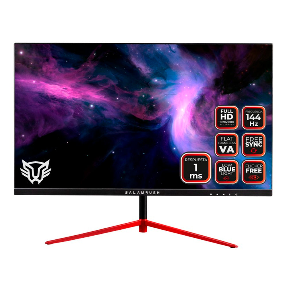 MONITOR 23.8" BALAM RUSH (BR-932417) MTX24G,ODYSSEY,1920X1080,144HZ,HDMI,DISPLAYPORT+AUDIO+DC,NEGRO