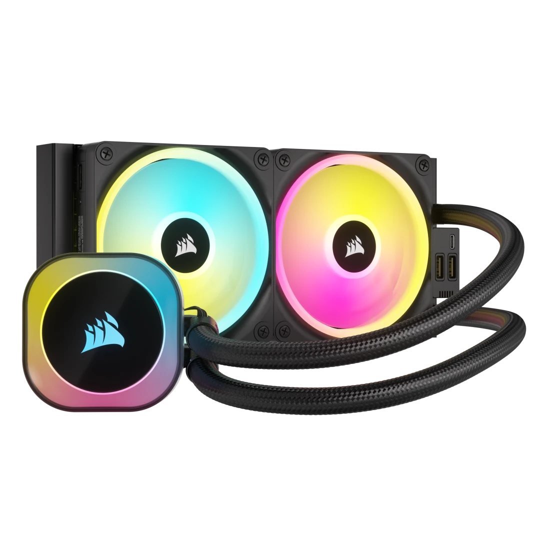 VENTILADOR P/CPU CORSAIR (CW-9061001-WW) ICUE LINK H100I RGB AIO,240MM,2 FAN,NEGRO