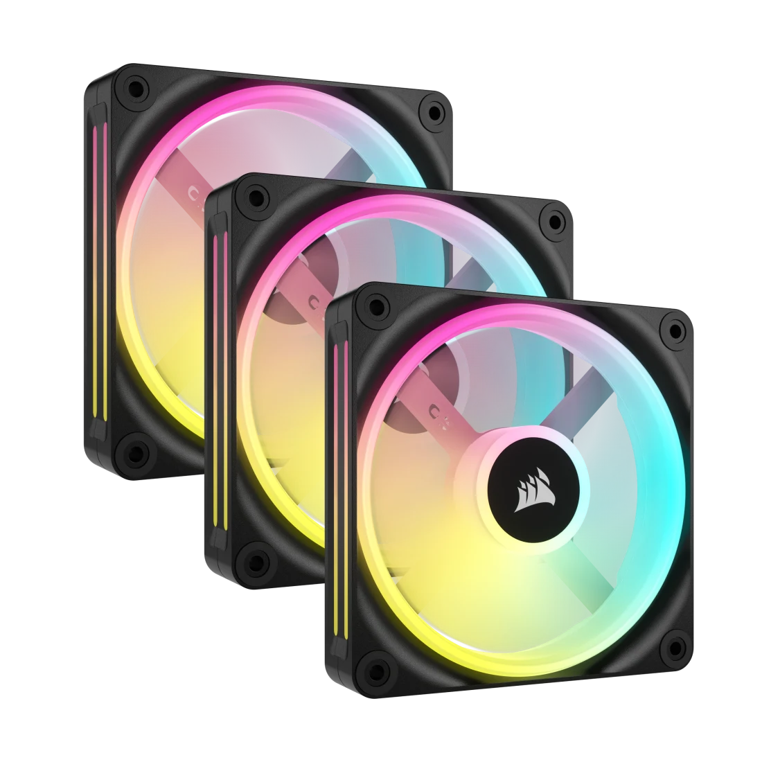 VENTILADOR GABINETE CORSAIR (CO-9051002-WW) ICUE LINK QX120 RGB,3 FAN,120MM,DOMO MAGNETICO,NEGRO-1