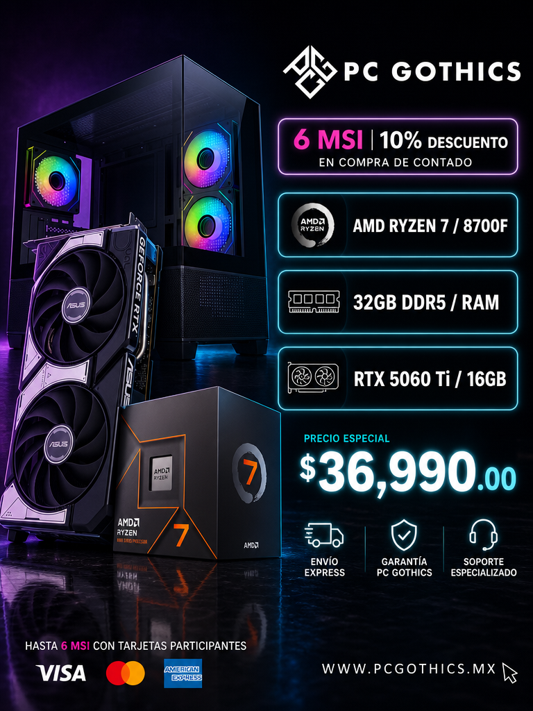 PC Cortex IA - Ryzen 7 8700F + 32 GB RAM DDR5 + 5060Ti 16 GB-1