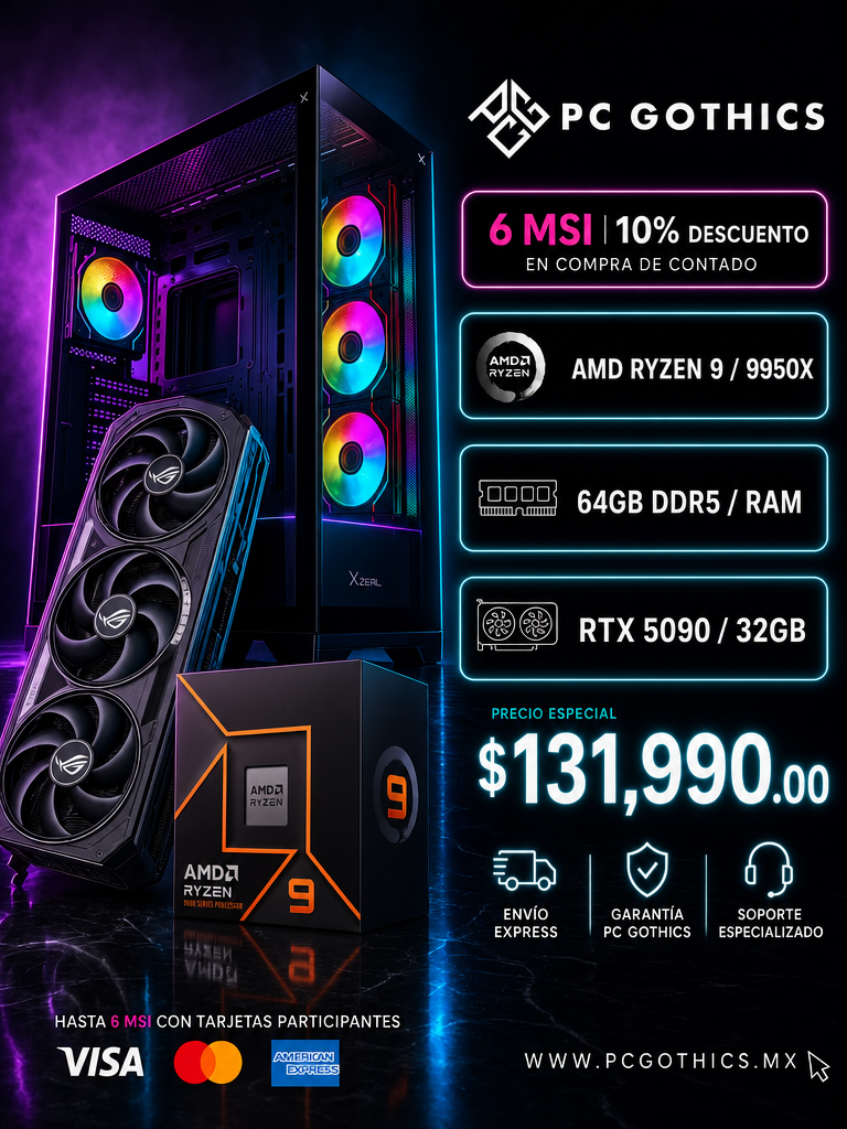 PC Cortex IA - Ryzen 9 9950X + 64 GB RAM DDR5 + 5090 32 GB-1