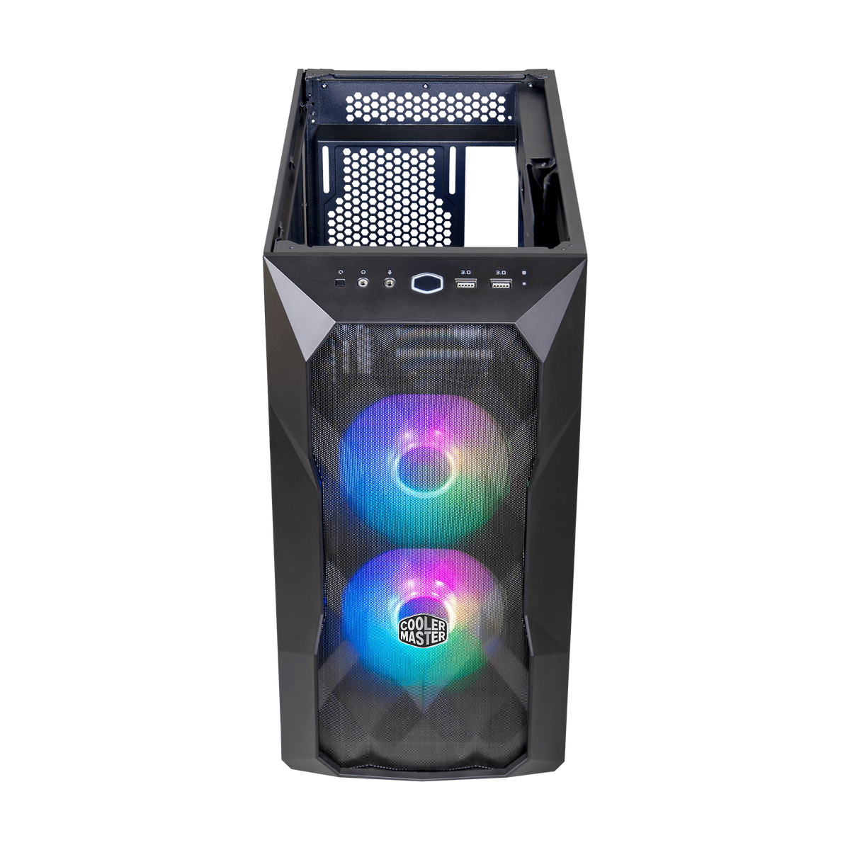 GABINETE COOLER MASTER (TD300-KGNN-S00) TD300 MESH,NEGRO,DUAL FANS CF120MM ARGB,MINI TORRE,S/FUENTE