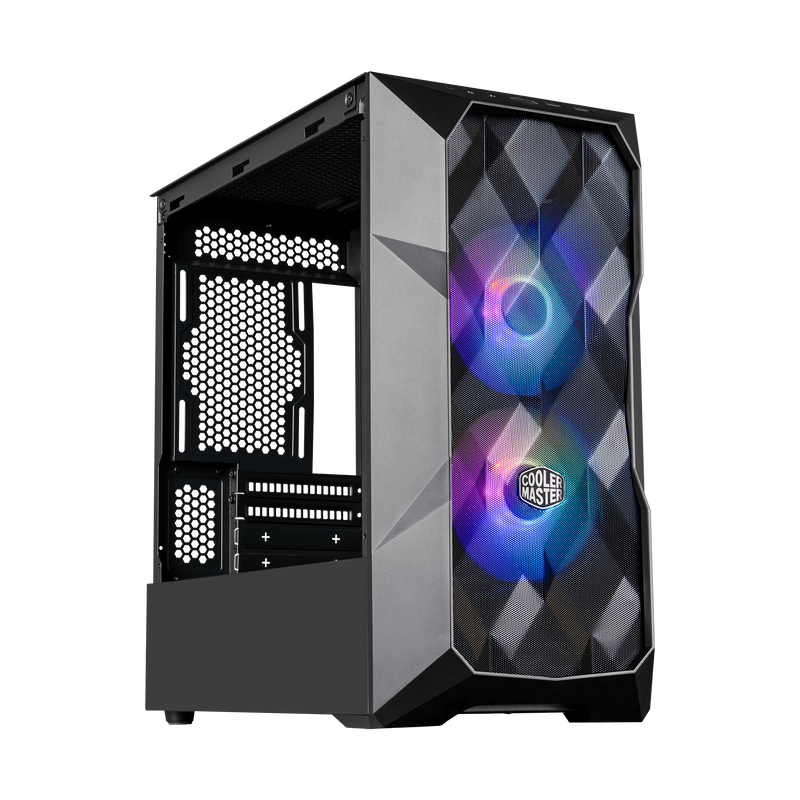 GABINETE COOLER MASTER (TD300-KGNN-S00) TD300 MESH,NEGRO,DUAL FANS CF120MM ARGB,MINI TORRE,S/FUENTE