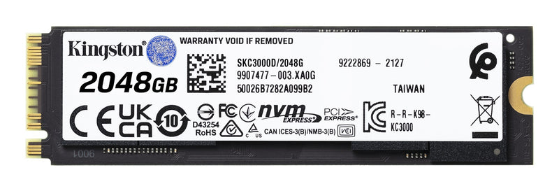 UNIDAD SSD M.2 KINGSTON 2TB (SKC3000D/2048G) KC3000 PCI EXPRESS 4.0, NVME, 2280