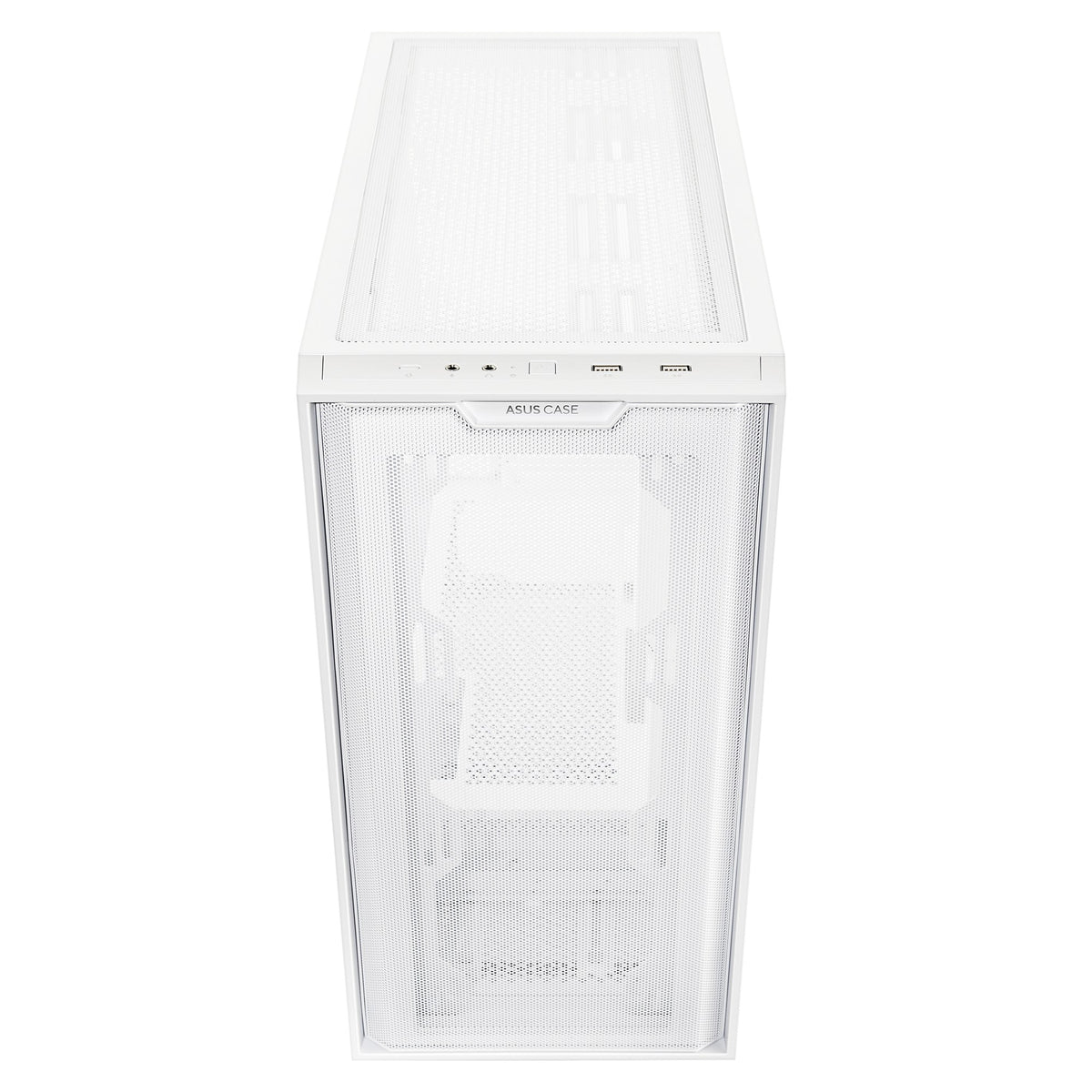 GABINETE ASUS (A21 ASUS CASE/WHT) BLANCO, VIDRIO TEMPLADO Y MALLA,SOPORTA BTF, MT, S/FUENT
