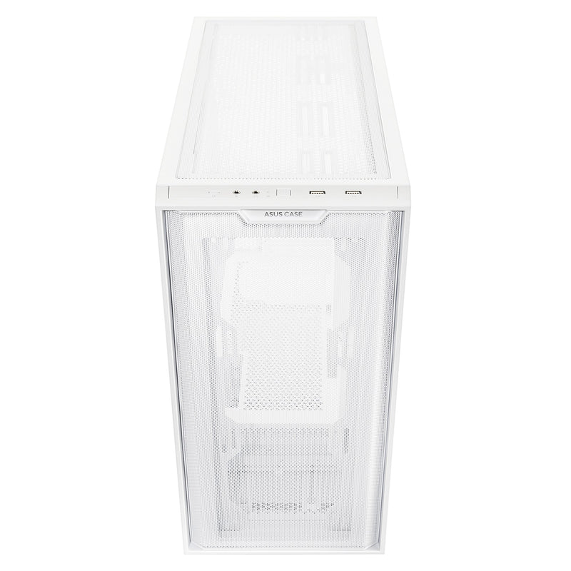 GABINETE ASUS (A21 ASUS CASE/WHT) BLANCO, VIDRIO TEMPLADO Y MALLA,SOPORTA BTF, MT, S/FUENT