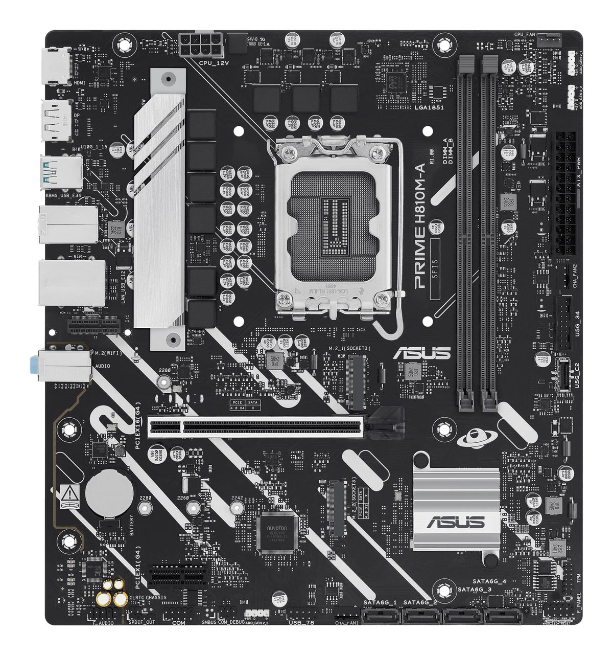 MOTHERBOARD ASUS (PRIME H810M-A-CSM) SOCKET 1851,2*DDR5,HDMI, DP,PCIE 4.0, MICRO ATX