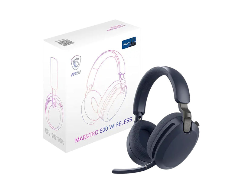 AUDIFONOS MSI (MAESTRO 500 W NAVY) WIRELESS AZUL,MIC COMP, PC, MAC, PS5, XBOX