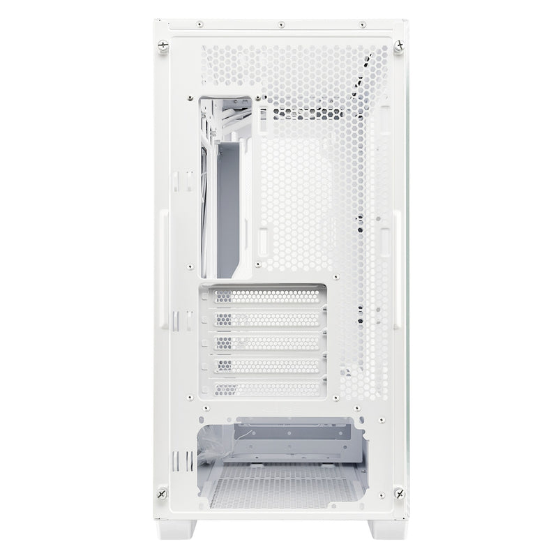 GABINETE ASUS (A21 ASUS CASE/WHT) BLANCO, VIDRIO TEMPLADO Y MALLA,SOPORTA BTF, MT, S/FUENT