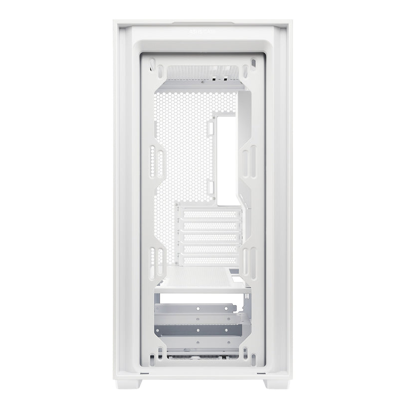 GABINETE ASUS (A21 ASUS CASE/WHT) BLANCO, VIDRIO TEMPLADO Y MALLA,SOPORTA BTF, MT, S/FUENT