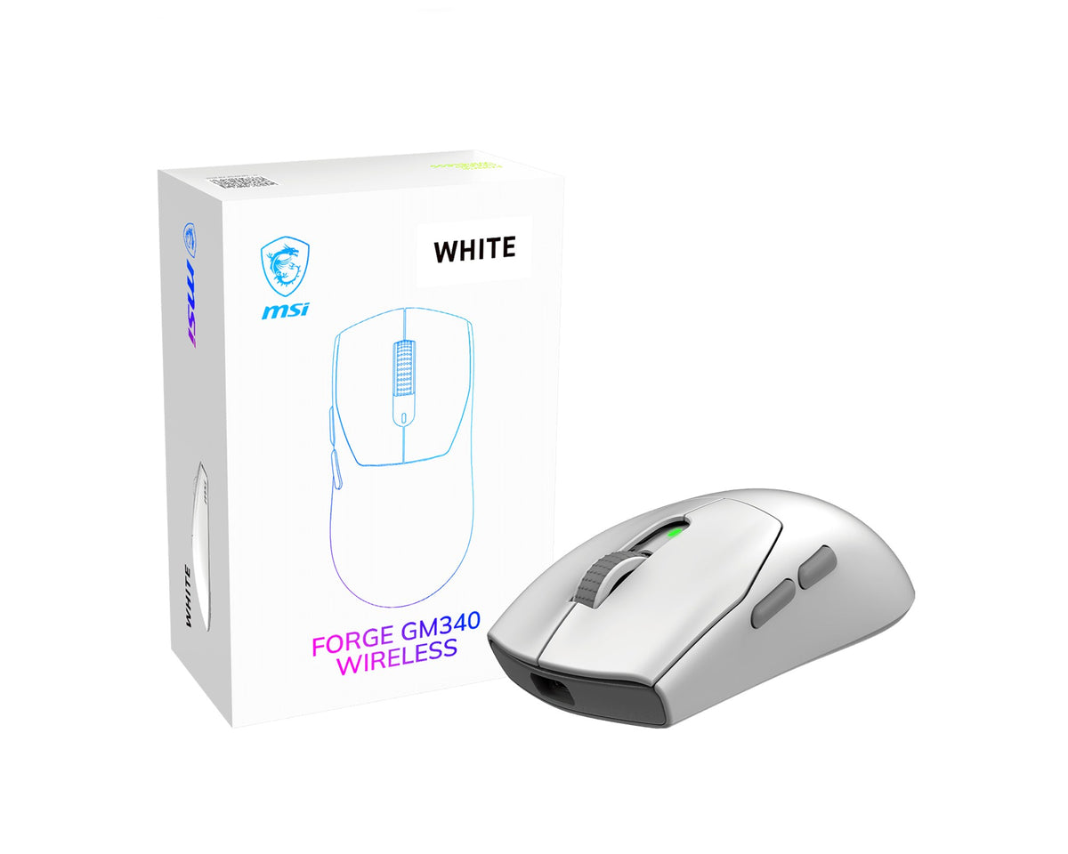 MOUSE MSI (FORGE GM340 W WHITE)12000 DPI,6 BOTONES,WIRELESS, COLOR BLANCO
