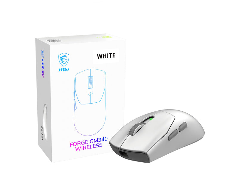 MOUSE MSI (FORGE GM340 W WHITE)12000 DPI,6 BOTONES,WIRELESS, COLOR BLANCO