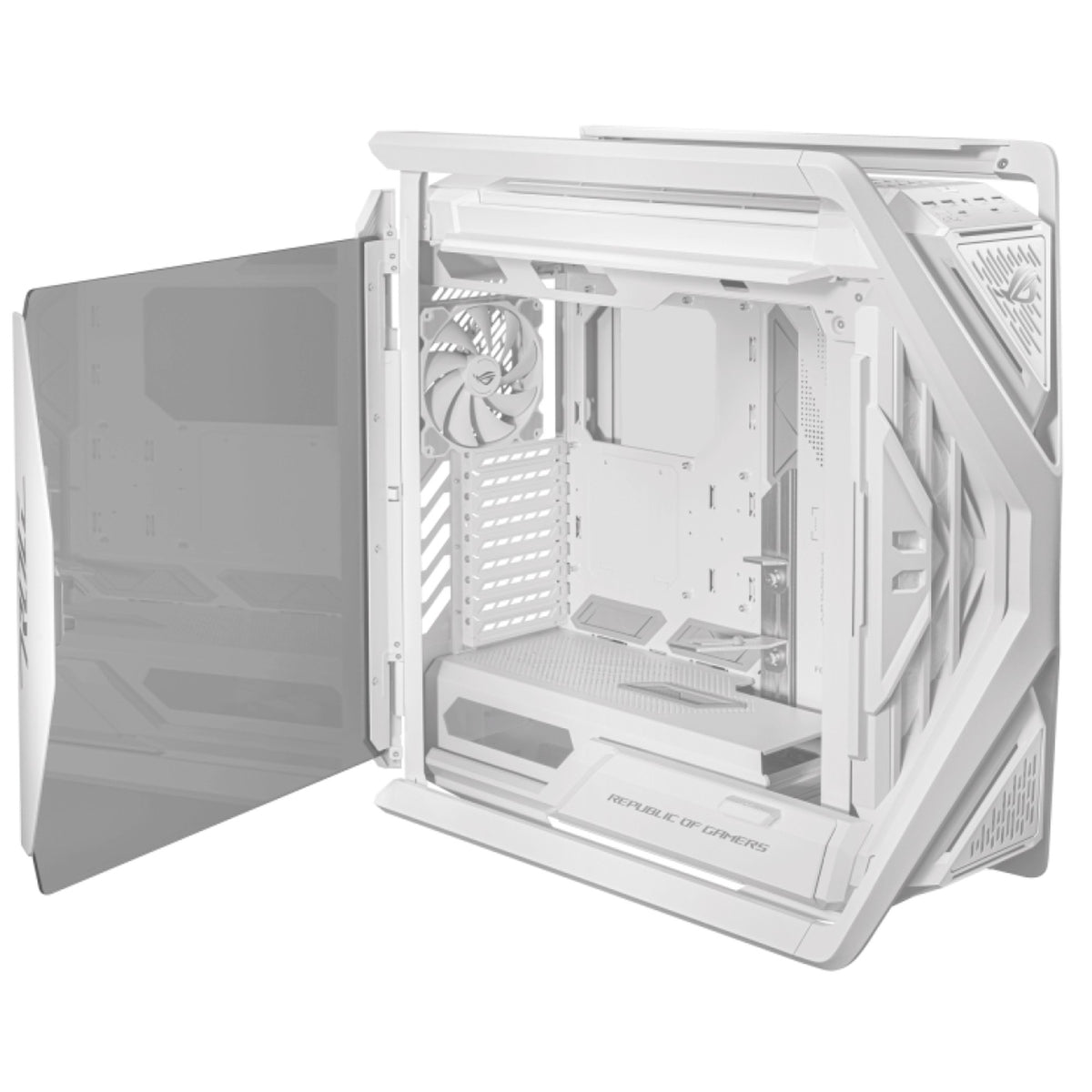 GABINETE ASUS (GR701 ROG HYPERION WHITE EDITION) BLANCO, MEDIA TORRE,MALLA,S/FUENTE