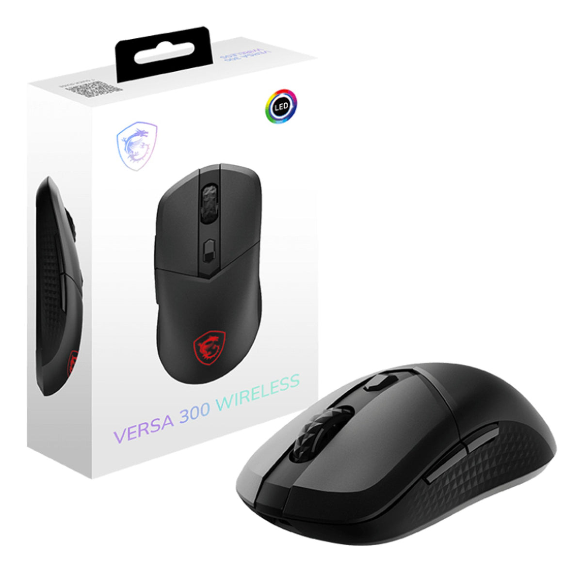 MOUSE INALAMBRICO MSI (VERSA 300 W) 8000DPI, TIPO C, 6 BOTONES NEGRO