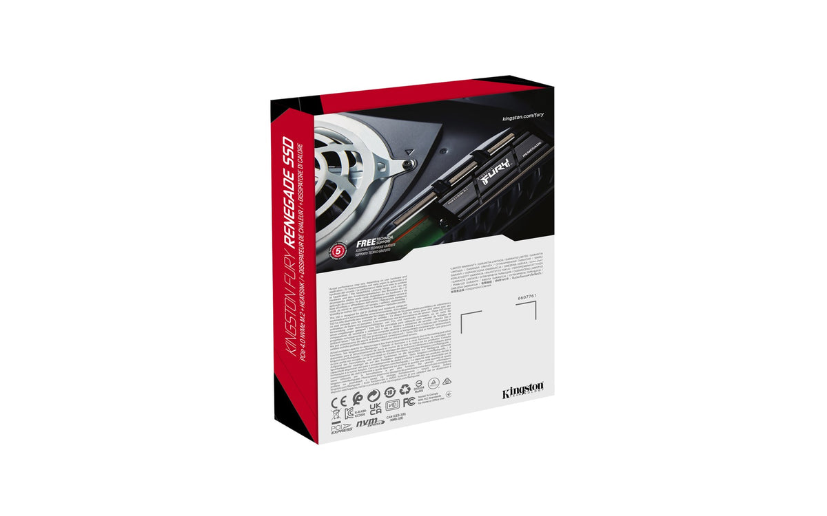 UNIDAD SSD M.2 KINGSTON 4TB (SFYRDK/4000G) NVME, PCI EXPRESS 4.0, FURY RENEGADE, 2280