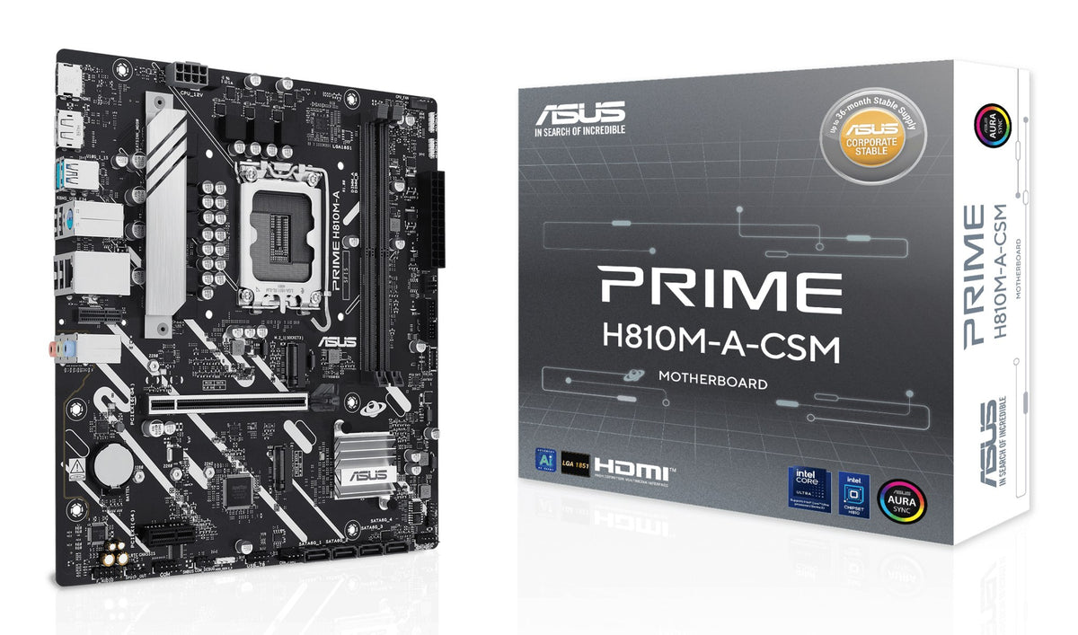 MOTHERBOARD ASUS (PRIME H810M-A-CSM) SOCKET 1851,2*DDR5,HDMI, DP,PCIE 4.0, MICRO ATX