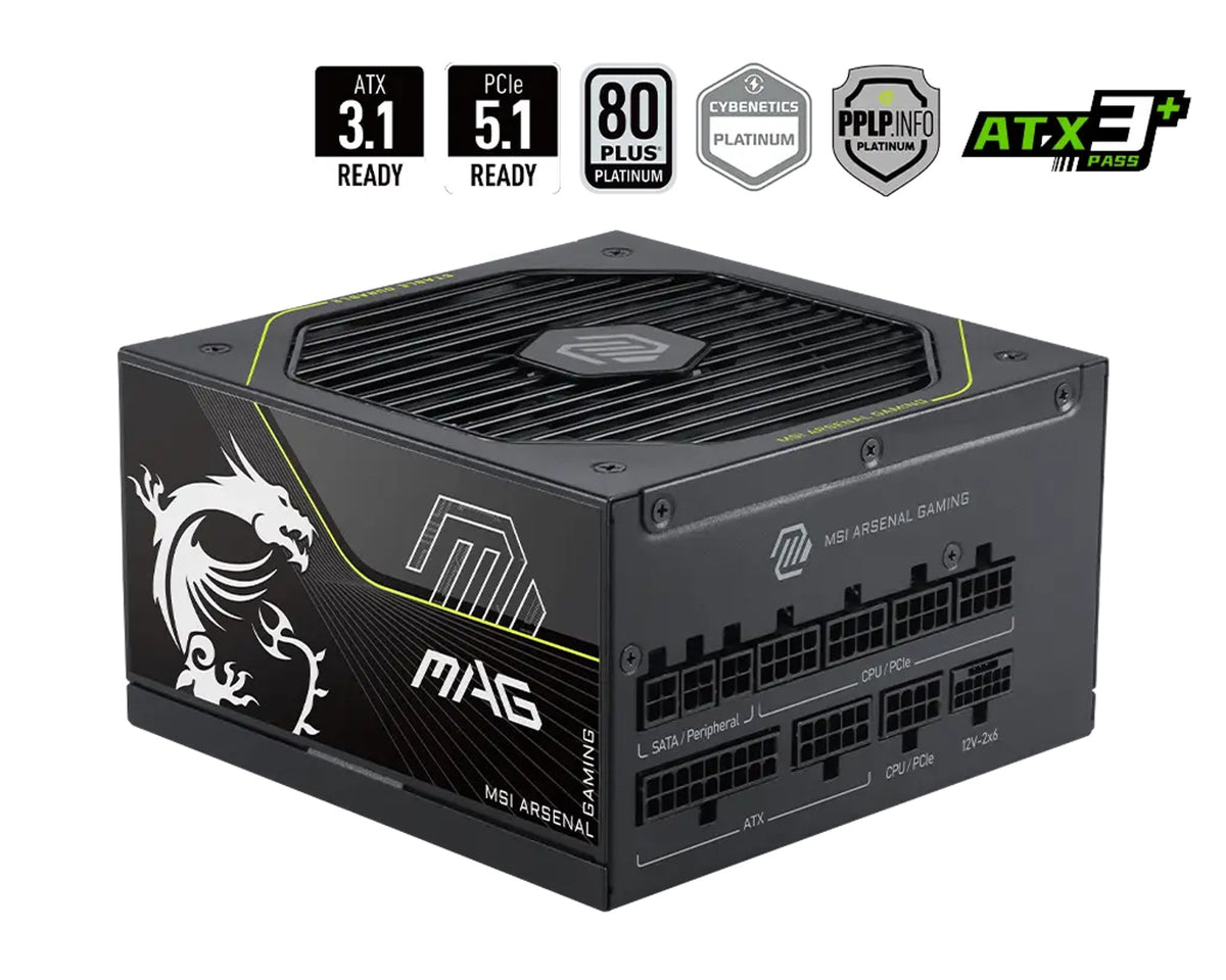 FUENTE DE PODER MSI (MAG A1200PLS PCIE5) 1200W, PC